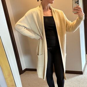 Women's Cream Open-Front Sweater